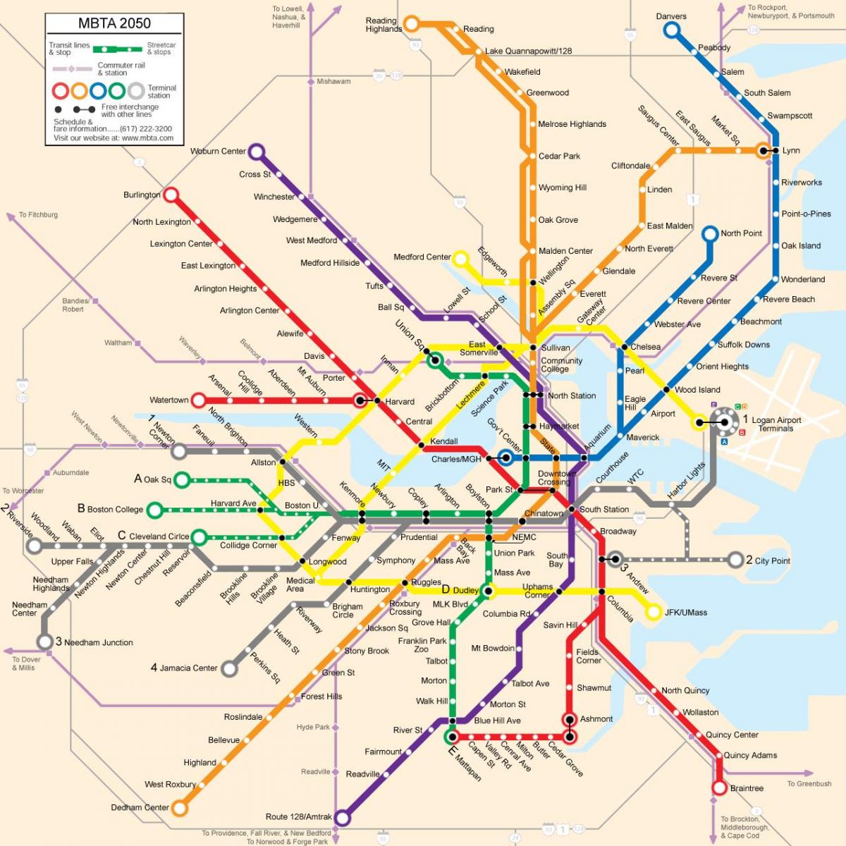 Boston publik peta transit
