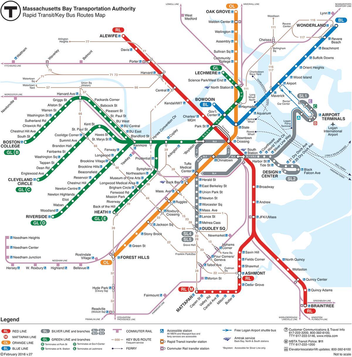 T kereta api peta Boston