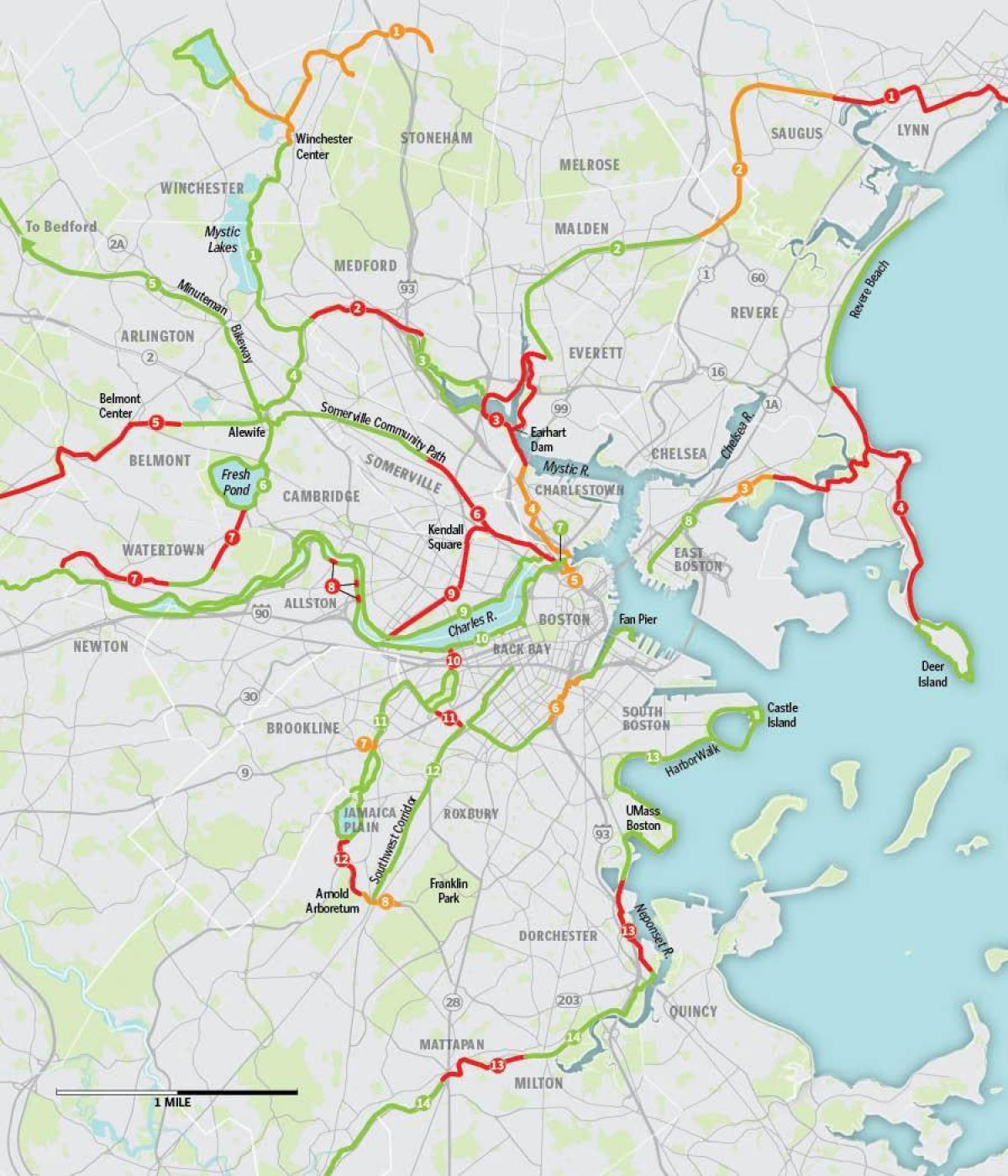 peta Boston basikal