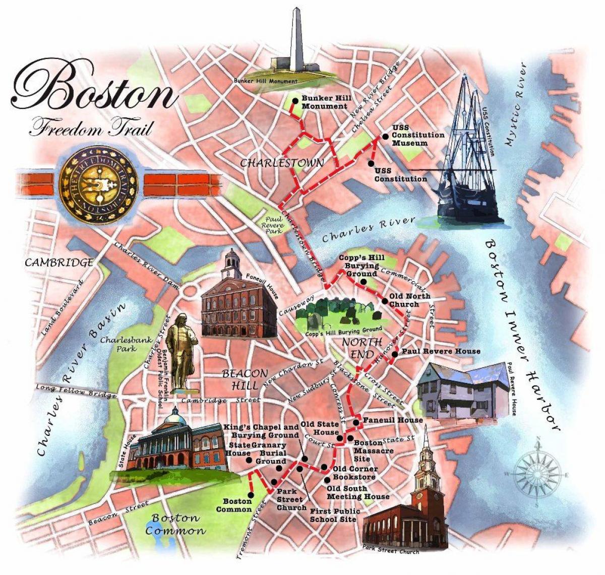kebebasan jejak peta Boston