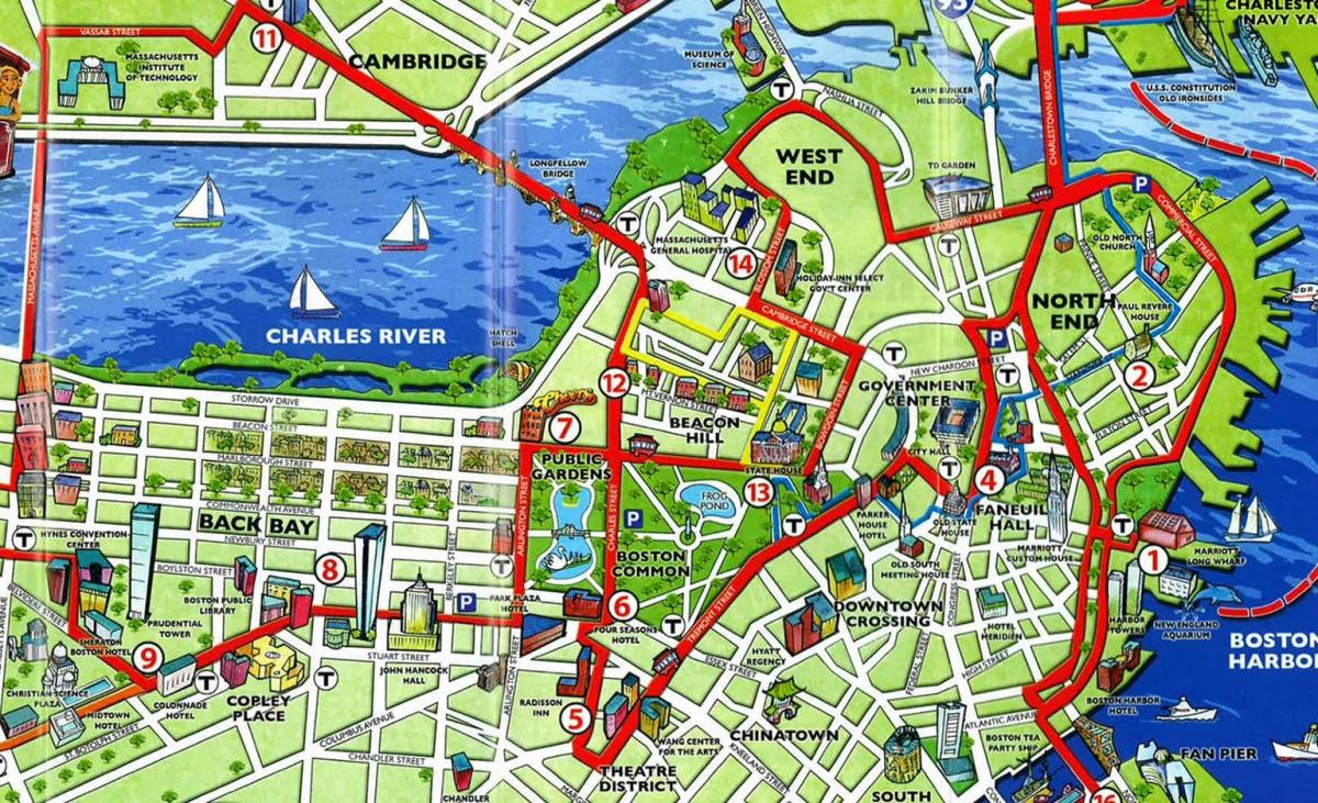 pelancong peta Boston