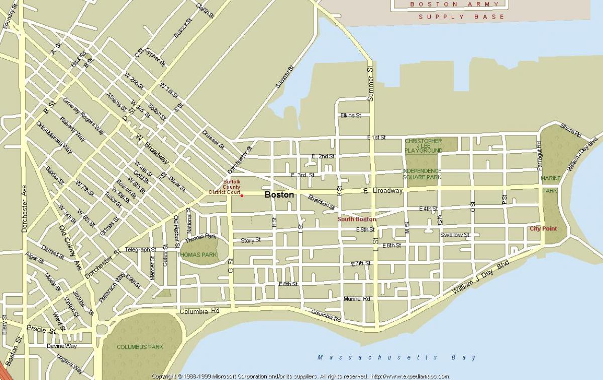 jalan peta Boston