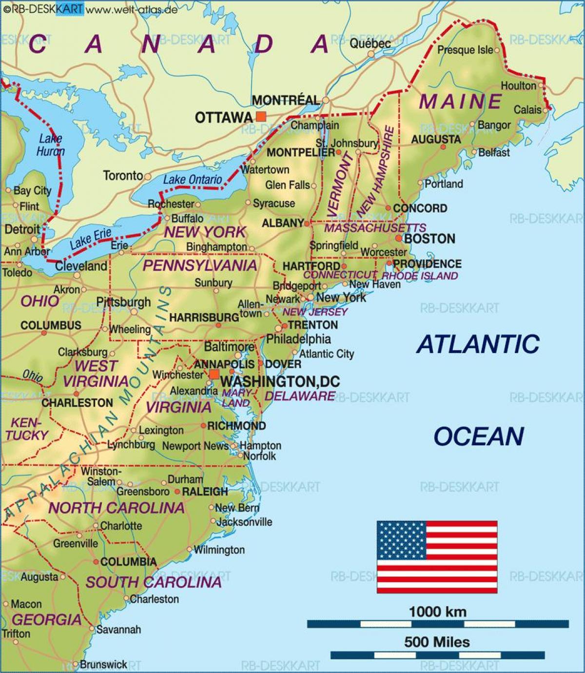 Boston pada kami peta