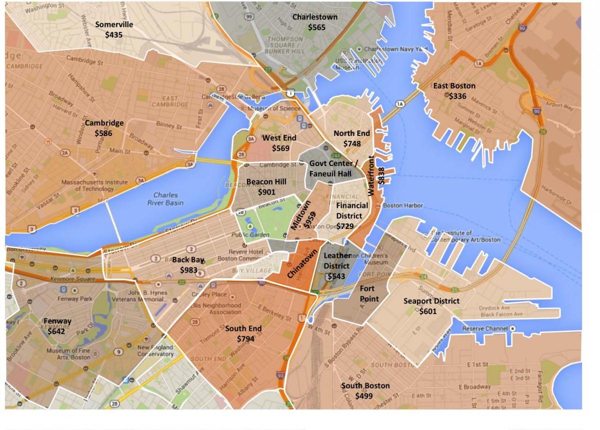 bandar Boston zon peta