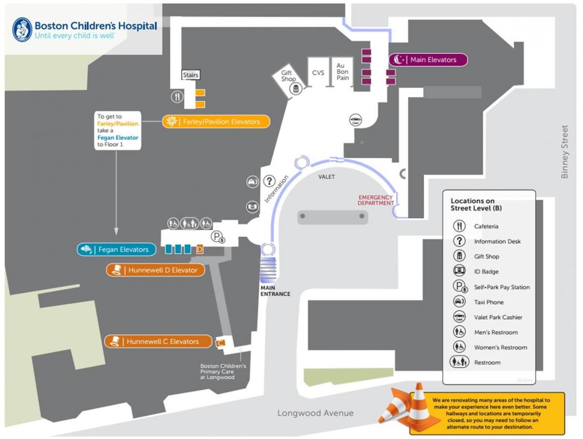 Anak-anak Hospital Boston peta