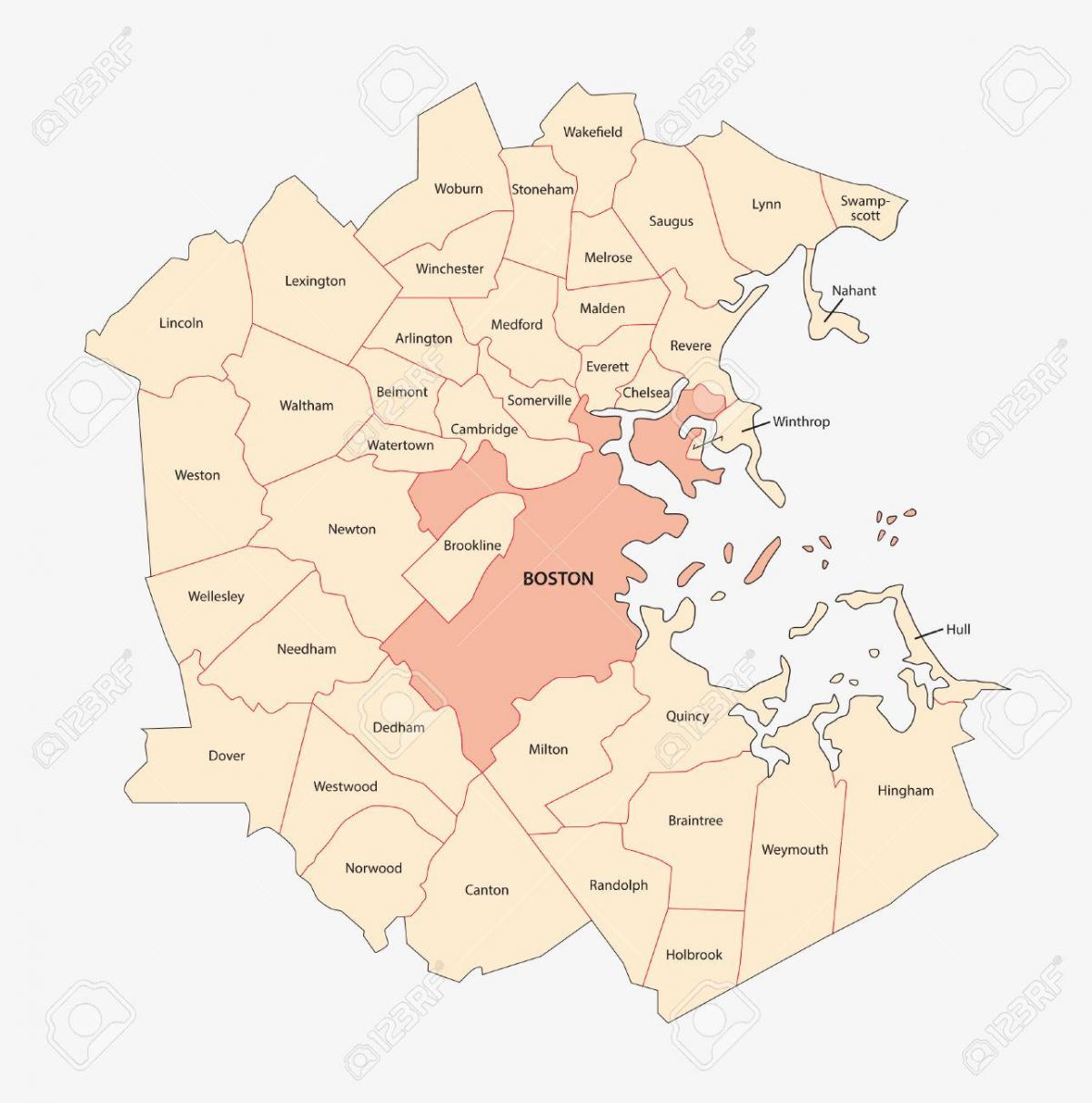 peta Boston kawasan