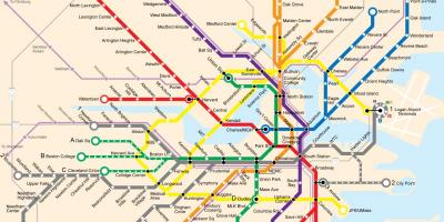 Boston publik peta transit